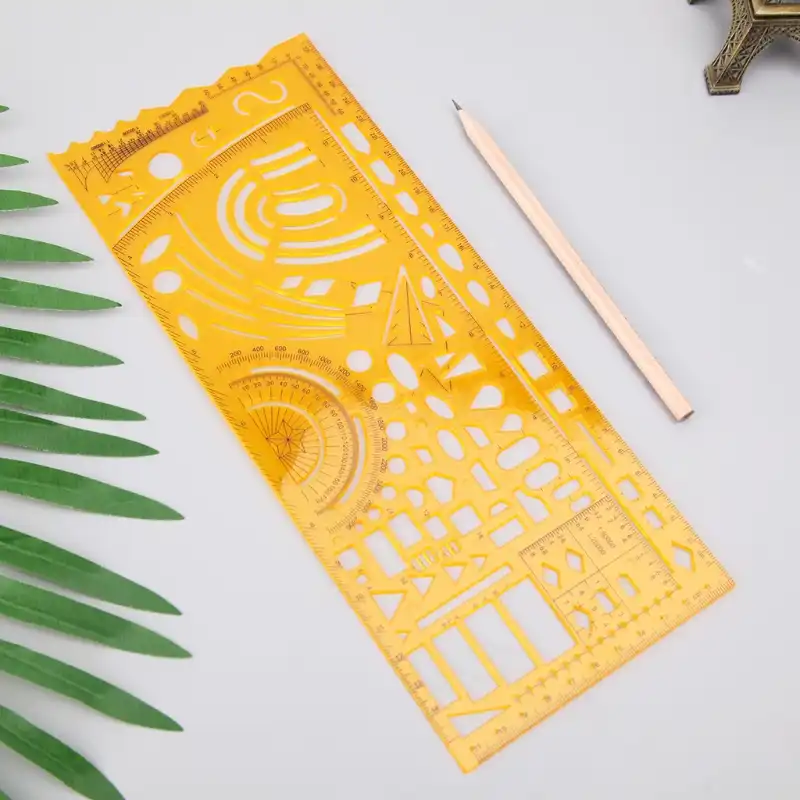 Oranmay Durable K Resin Military Drawing Template Drafting Ruler Stencil Measuring Tool