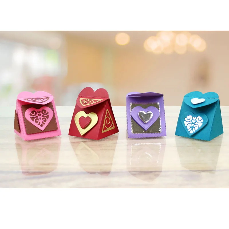 

Love Heart Candy Box Pop-up Shape Metal Cutting Dies Stencil For Scrapbooking Album Embossing Decorative DIY Handcrafts