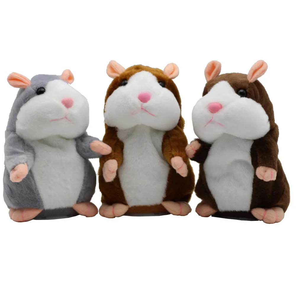 

New Talking Hamster Mouse Pet Plush Toy Hot Cute Speak Talking Sound Record Hamster Educational Toy for Children Gifts 16 cm