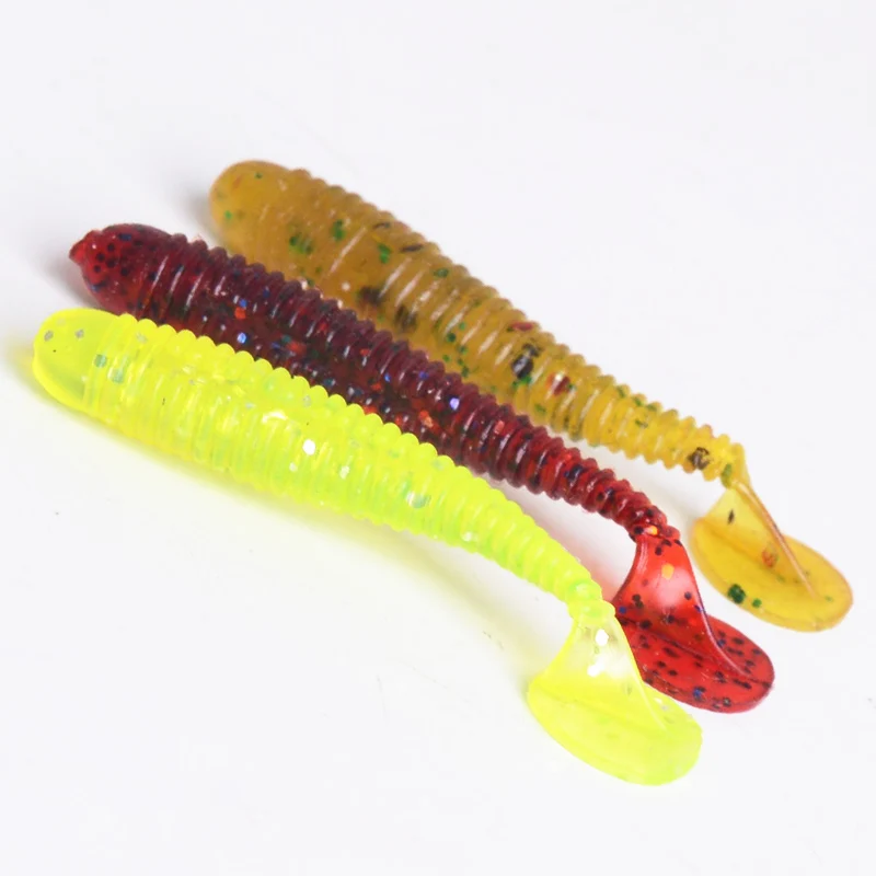 Fishing lure 20pcs/lot 0.5g 3.8cm Fishing Soft Bass Bait Wobblers Silicon Lure Jig Head T tail Artificial Fake Bait SwimBait