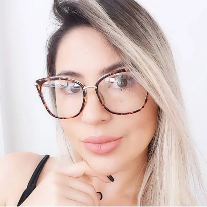 

2019 Brand Design Vintage Women Cat Eye Glasses Eyeglasses Retro Cat Eye Optical Clear Transparent Lens Reading Spectacles UV400
