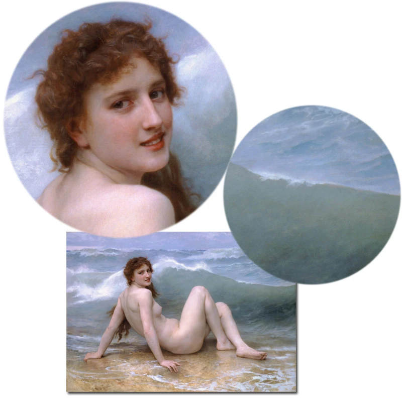 Картина William Adolphe Bouguereau the Wave 1896 Франция печатный плакат на холсте настенное