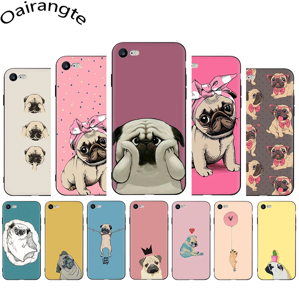 

Pug Life Soft Silicone Phone case for iphone 5 5s SE 6 6s 7 8 Plus X XR XS 11 Pro Max