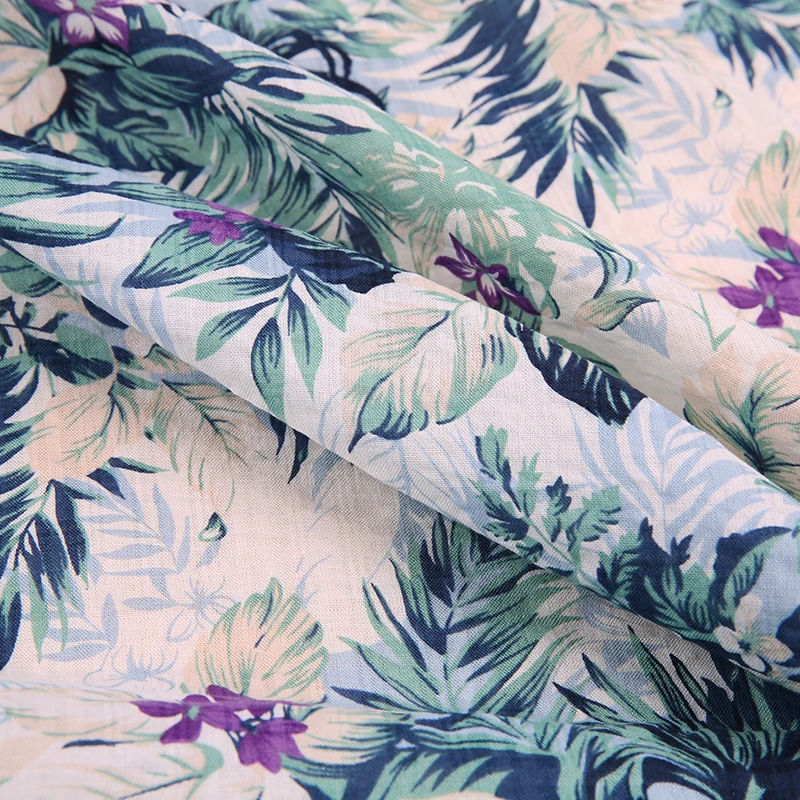 50x145 см/шт. Тропические джунгли льняная хлопковая жаккардовая ткань с цветочным принтом ручной работы для рубашек и юбок и шитья своими руками - Цвет: 2