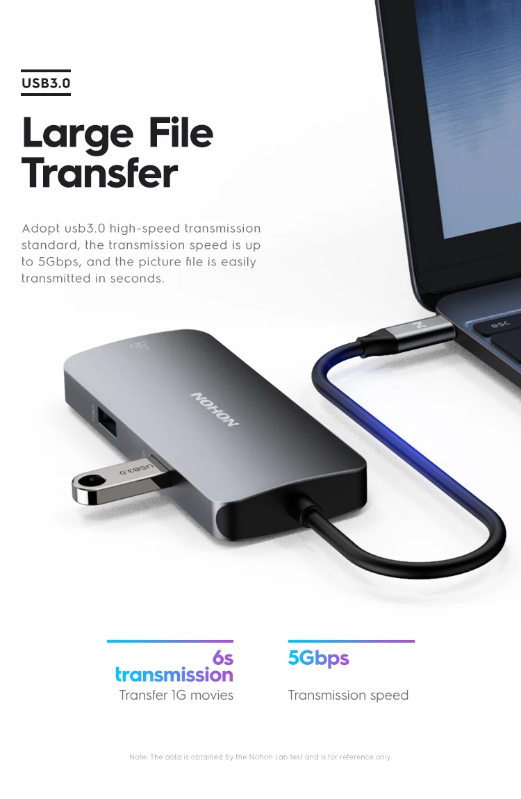 NOHON USB C концентратор конвертер Тип C к USB 3,0 HDMI гигабитный сетевой порт 7 в 1 адаптер для MacBook samsung huawei mate P20 Pro