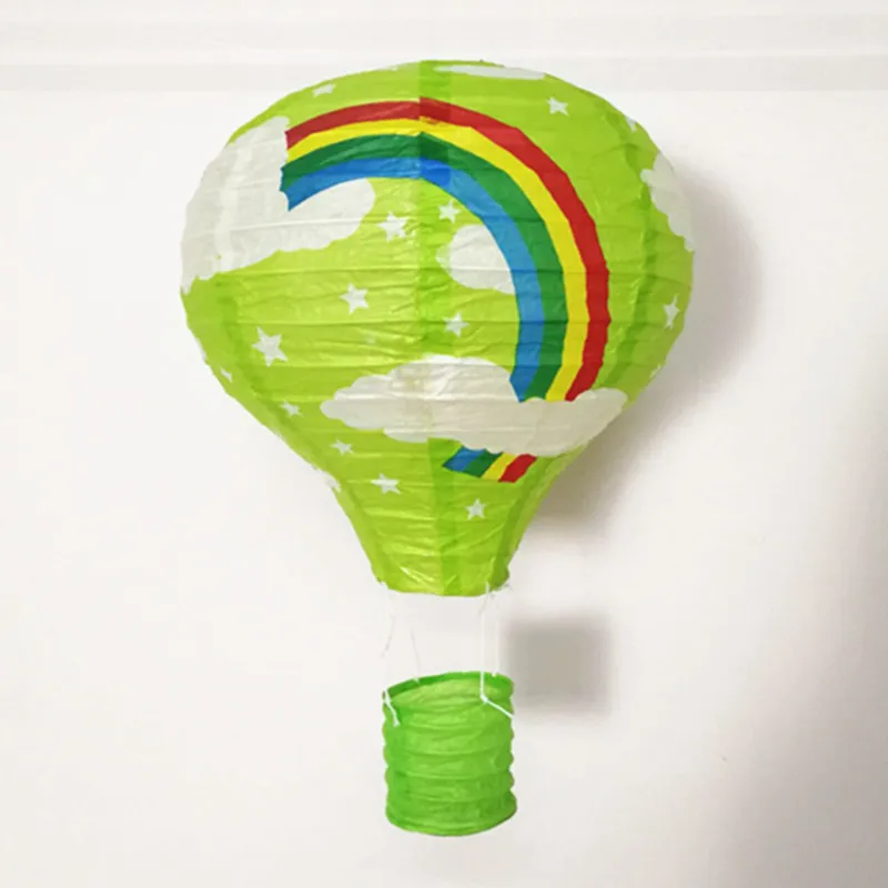 green rainbow 1 шт. 10/12/14/16 дюймов тепловой аэростат Радуга Бумага фонари бар украшения Дети День рождения Свадебные украшения вечерние поставки - Цвет: green rainbow
