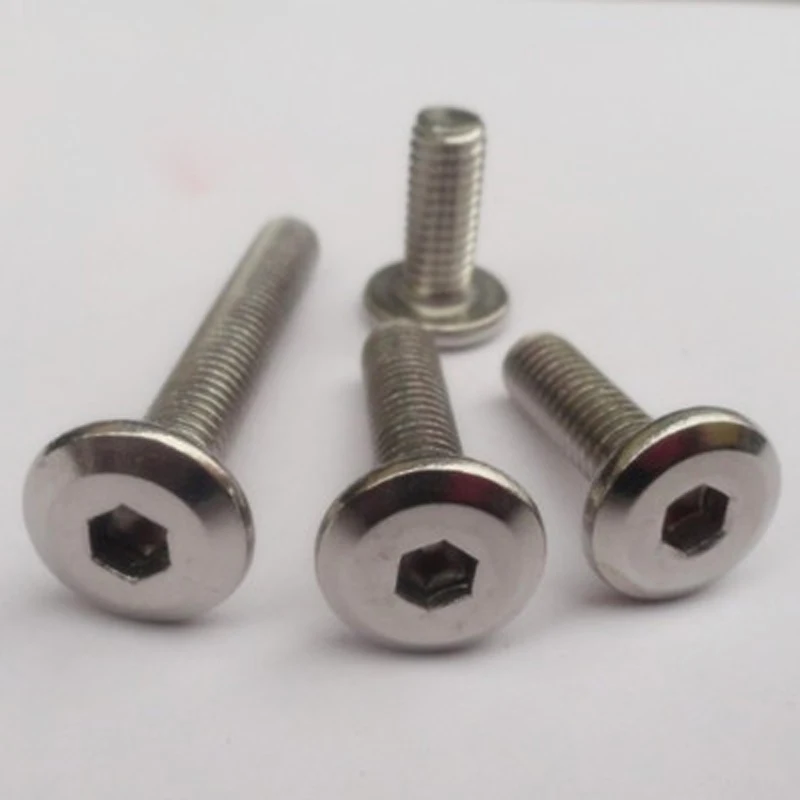 

M6 Hex Socket Screw Bolts Allen Large Flat Headed Screws Nickel Screw Length 8mm-80mm
