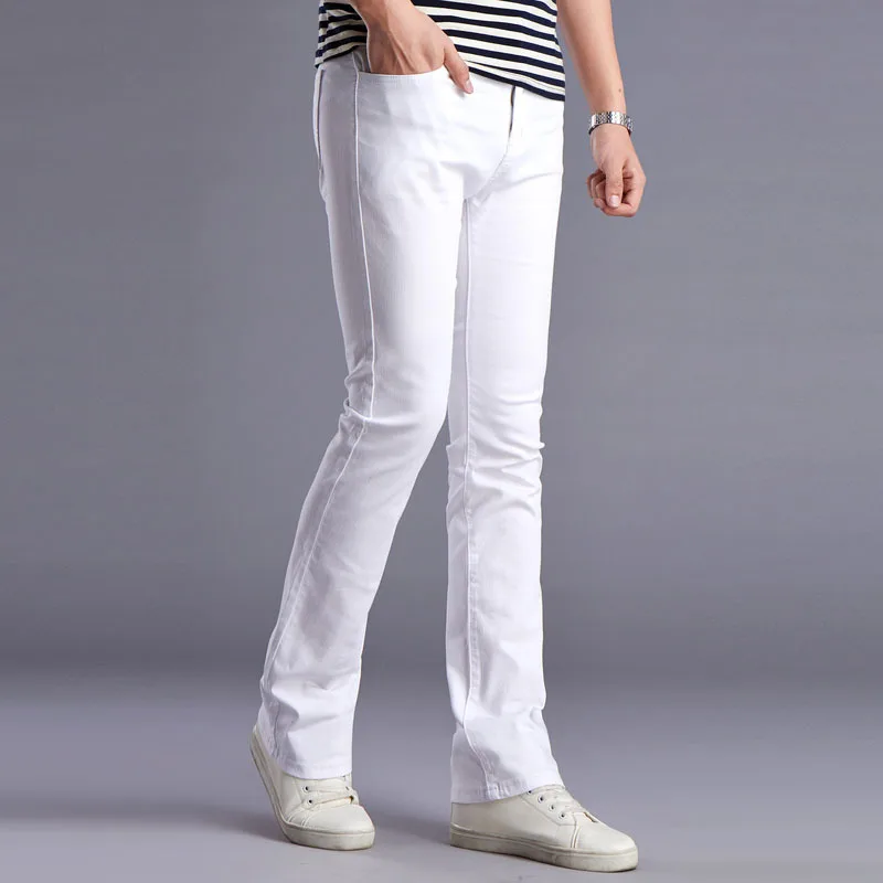 New White Designers Mens Flare Pants Fashion Casual Wide Leg Bell ...
