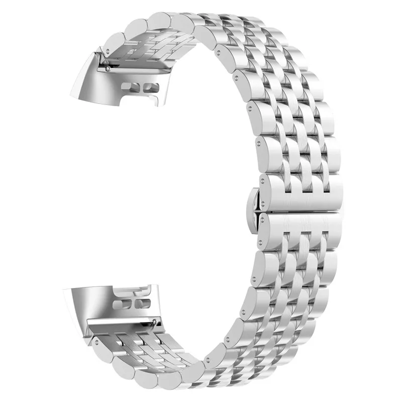 Metal Bands for Fitbit Charge 3 & Charge 3 SE Band Premium Stainless Steel Metal Band Strap Wristband for Women Men 10.25 (14)
