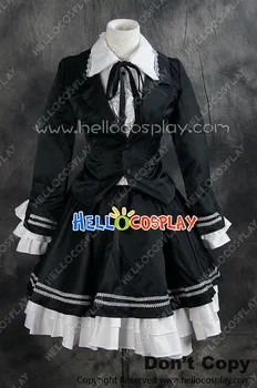 

Japanese Anime Outfit Vocaloid 2 DIVA F Miku Black Uniform Cosplay Costume H008
