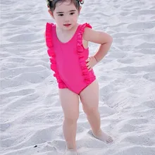 Летний комплект Красного бикини с оборками, детские купальники для девочек, одежда для плавания, купальник, купальный костюм, пляжная одежда, marc15