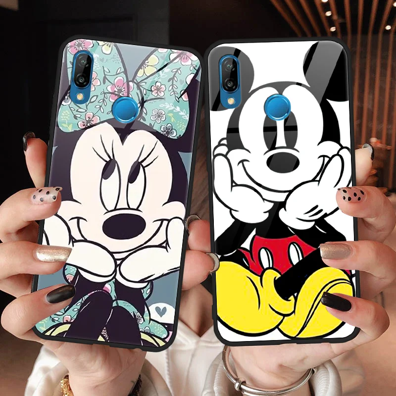 

Tempered Glass Coque For Huawei P30 P20 P10 P9 Pro Lite Plus For Huawei Mate 9 10 20 X Lite Pro Y9 2019 2018 Cartoon Couple Case