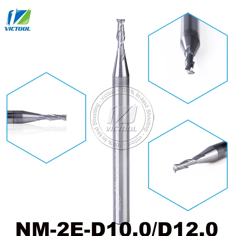 

NM-2E-D10.0/D12.0 Solid Carbide High Speed 2 Flute Flattened End Mills With Straight Shank Tungsten Milling Cutter Tools