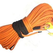 3/" x 100' оранжевая лебедка из синтетического материала трос с оболочкой и крюком(ATV UTV Offroad