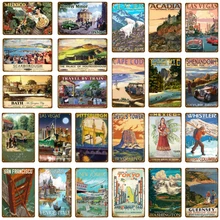 Туризма металлические знаки для путешествий города страны пластина Мексика Токио постер с Италией винтажная табличка Сувениры фестиваль подарок для дома Декор для дома