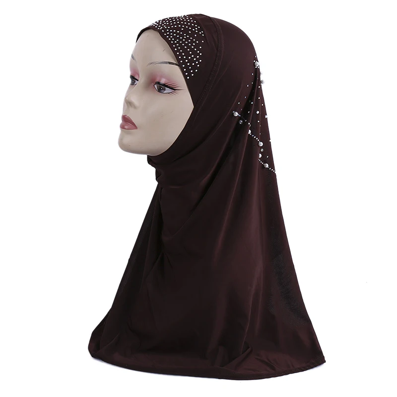 2018 новый элегантный горный хрусталь украшения длинные голову обертывания Для женщин Роскошные платок хиджаб мусульманская исламская