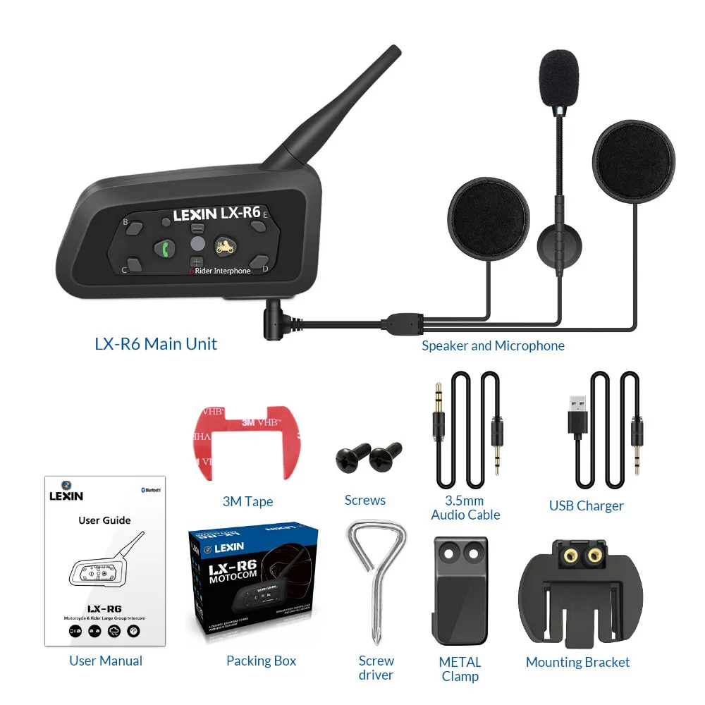 LEXIN 2 pcs Mounting Brackets for R6 Bluetooth Intercom