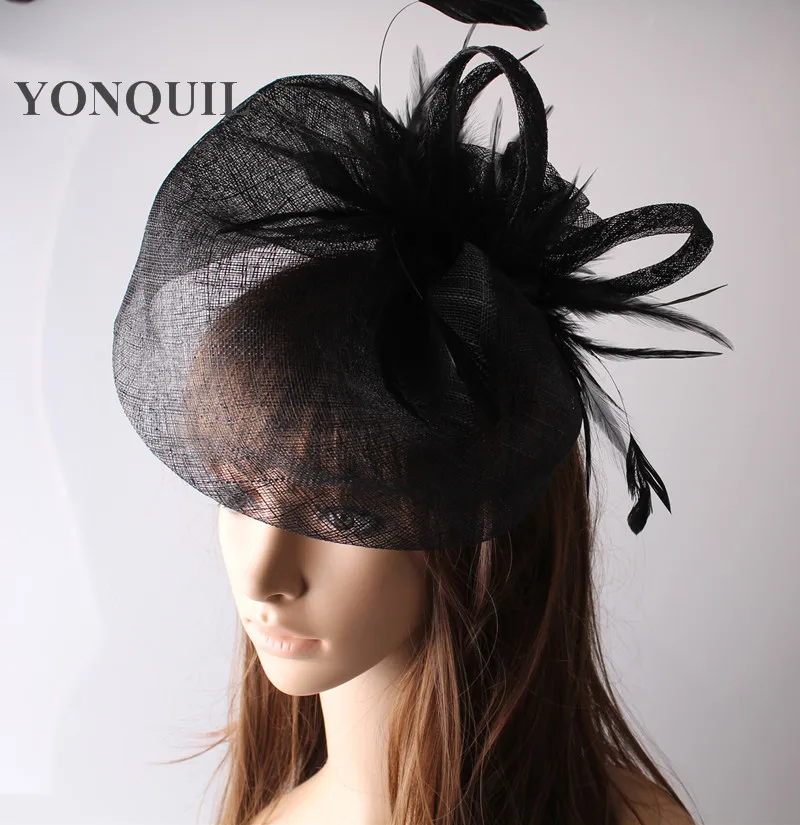21 цвет высокого качества Модные Дерби вечерние восхитительные шляпы повязки для невесты перо аксессуары для волос для свадьбы головные уборы FS84