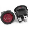 Interrupteur à bascule rond rouge 23mm 10 pièces | 4 broches 10A/125V 6A/250V AC 2 positions DPDT ON-OFF KCD1, interrupteur à bascule, instantané ► Photo 2/3