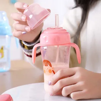 

3 in 1 Sippy Cup with Strap Baby Feeding Water Drink Leak Proof Bottle with Straw Baby Learning Drinking Tritan Bebe Copos