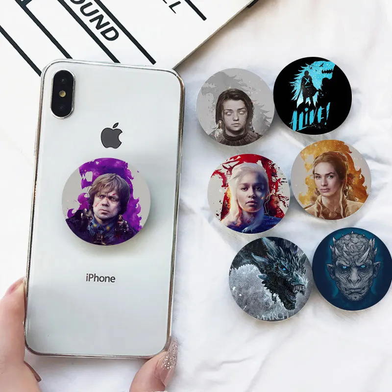 

Game of Thrones Jon Snow Mobile Phone Holder Finger Ring Grip Bracket Anti-Drop Extensible Airbag Stand Phone Accessories