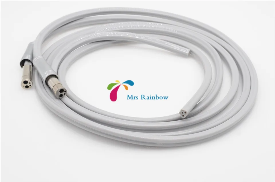 New 2Pcs Dental Handpiece Tube 4 hole Composite Pipe With Connectorin