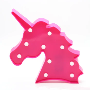 

LED Table Night Light Marquee Unicorn Star Heart Pineapple Christmas Tree Home Party Decoration 3D Desk Lamp