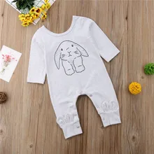 

Newborn Baby Boy Girl Clothes Bunny Romper Long Sleeve Playsuit Outfits Unisex Cotton Print Rompers Clothing