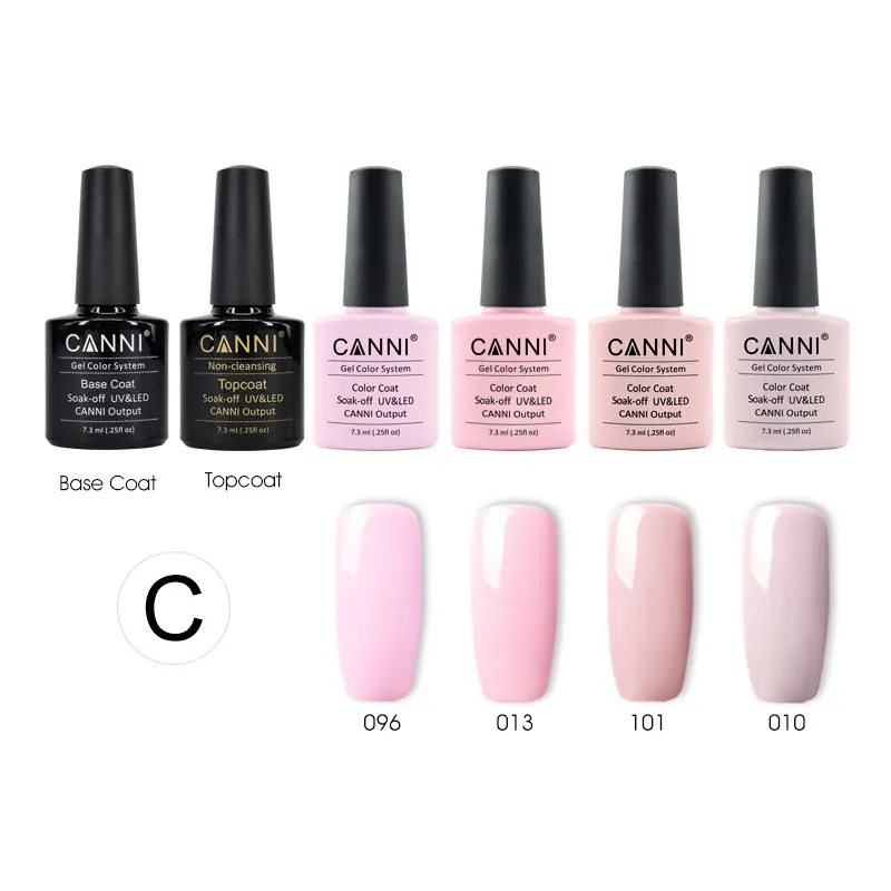 6pcs/lot CANNI soak off led long lasting UV Nail Gel Varnish base coat gel no wipe topcoat nail art