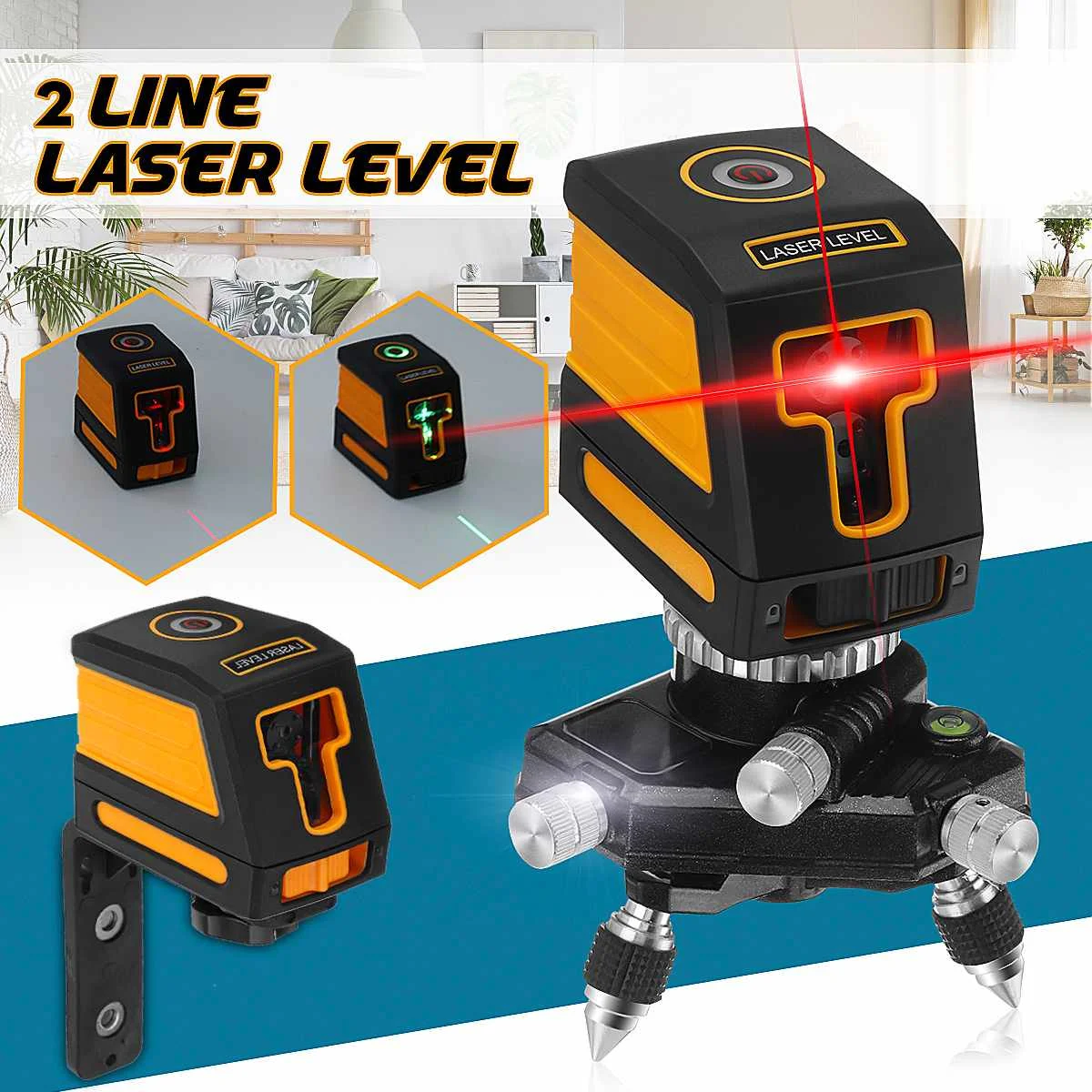 

Mini 2 Line Laser Levels Red Laser Self Leveling 360 Rotary Measure Cross Horizontal & Vertical Stability Measurement