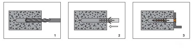 Гипсокартон/Conrete/кирпичная нейлоновая пробка легкий якорь с винтом и анкерный молоток