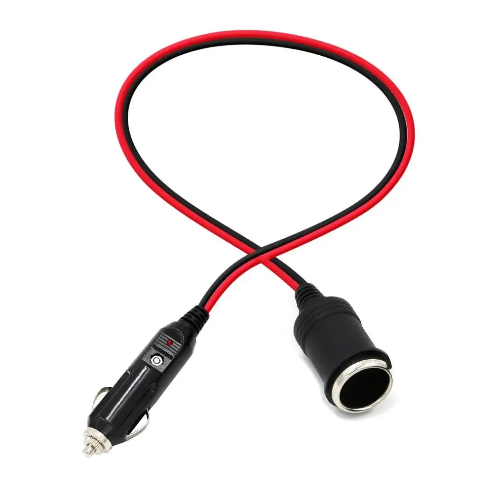 100W 12/24V Car Cigarette Lighter Extension Cable Car Cigarette Cigar