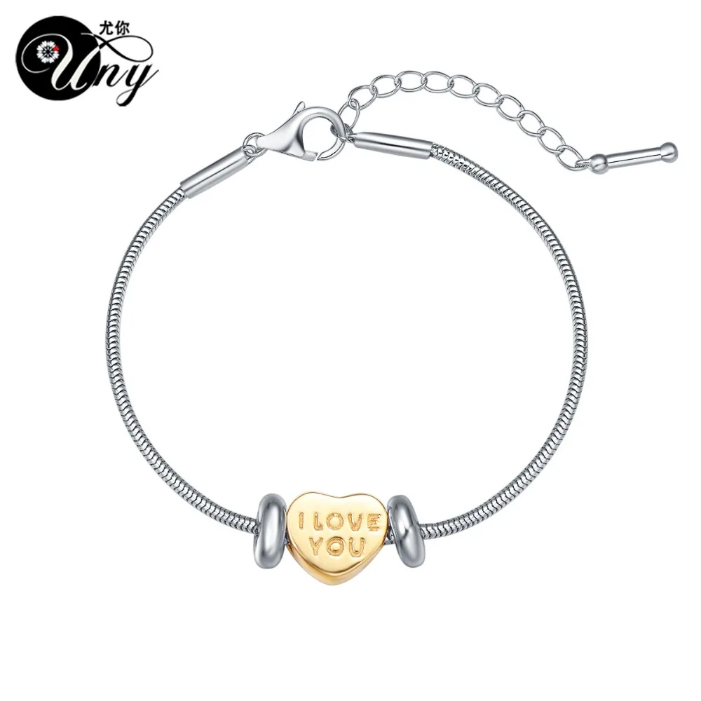 UNY Jewelry Bracelet 925 Sterling I LOVE YOU Silver Bracelets Vintage