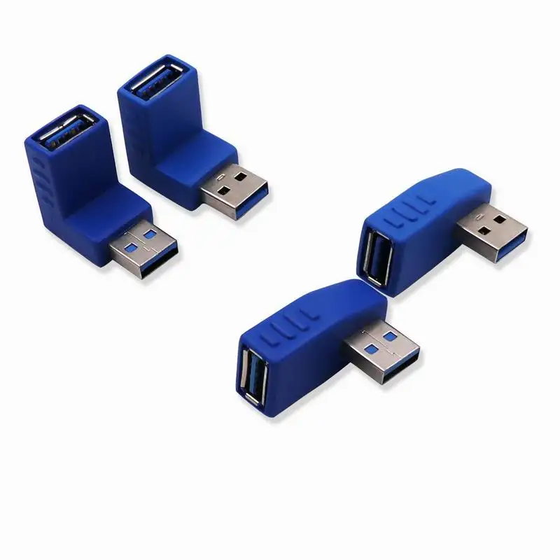 Синий 90 градусов вертикальный левый правый вверх вниз Угловой USB 3 0 штекер гнездо