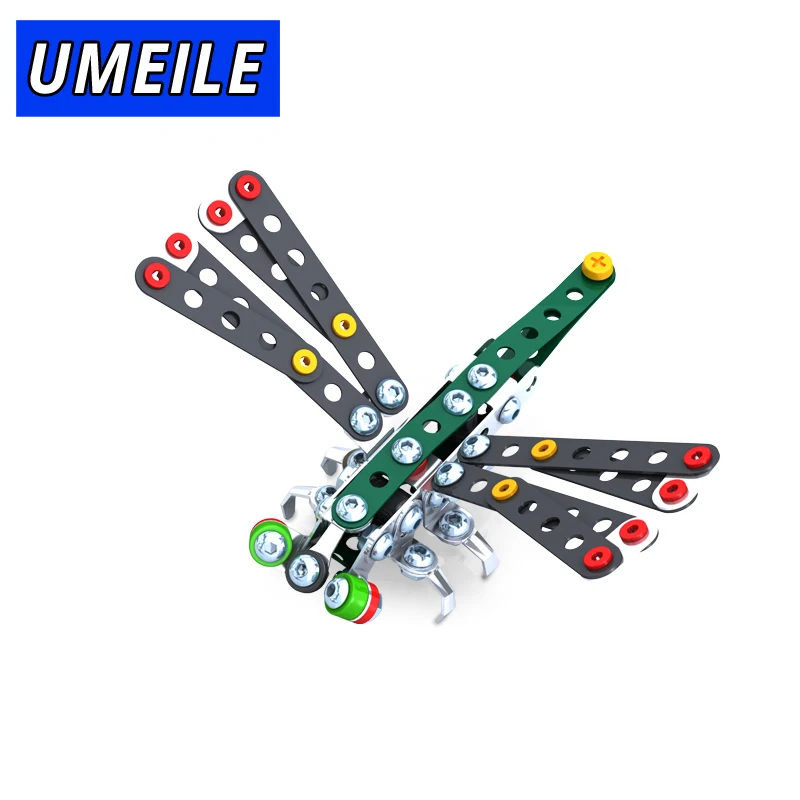 UMEILE бренд 3 стиля 3D металлическая головоломка животное Стрекоза бабочка игрушечный Кузнечик Сборная модель подарок