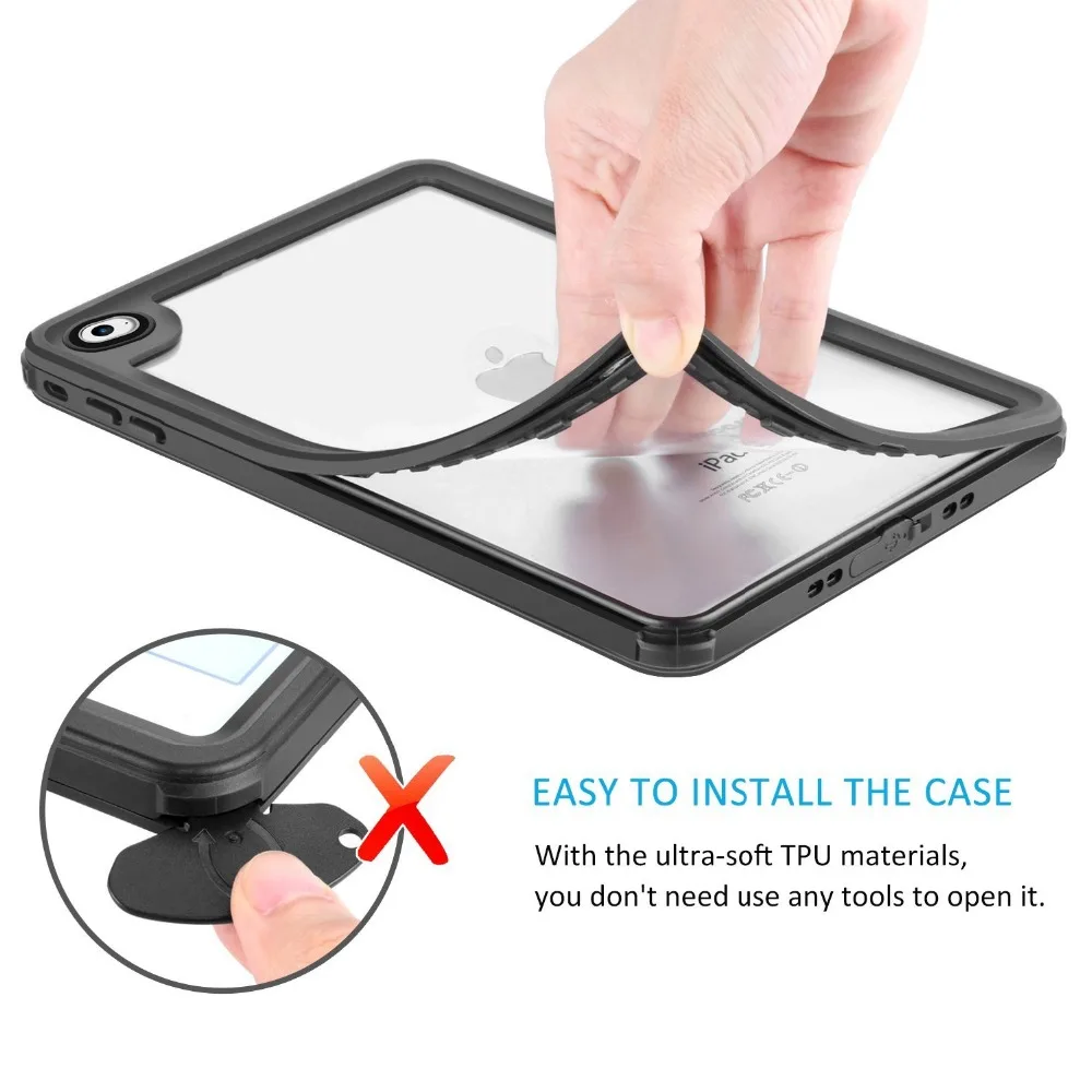 IP68-Waterproof-Case-For-iPad-mini-4-Shockproof-Dustproof-Anti-scratch-Cover-Skin-Black (2)