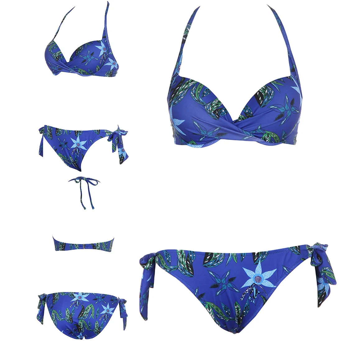 

Maillot De Bain 2018 Women Female Floral Print Brazilian Push Up Bikini Swimwear Split Bathing Suit Women Swimsuit Halter Bikini