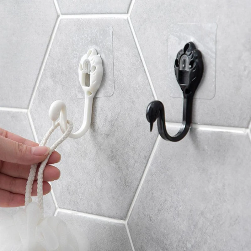

Self Adhesive Swan Shape Wall Hook Hanger For Key Hook Wall Coat Sundries Hook Kitchen Pot Spoon Hook Rack New Design