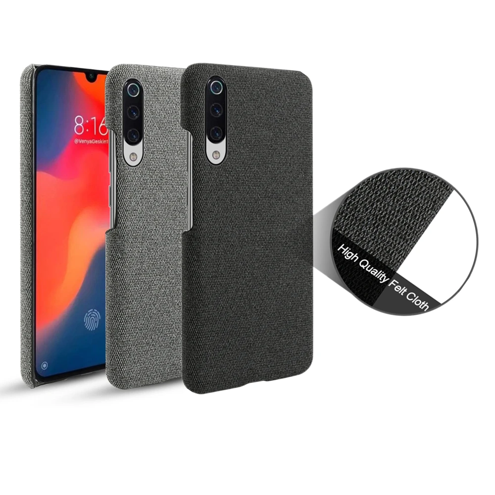 For Xiaomi Mi 9 MI9 SE Case Note 10 CC9 Pro Redmi 8T 8 K30 5G Retro Woven Fabric Cloth Hard PC Cover |