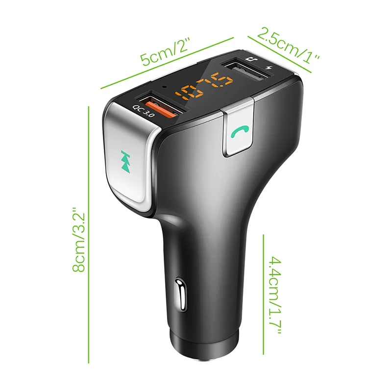 Onever Quick Charge 3,0 автомобильный Bluetooth fm-передатчик mp3-плеер авто Зажигалка двойной USB порт автомобильное зарядное устройство FM модулятор Handfree