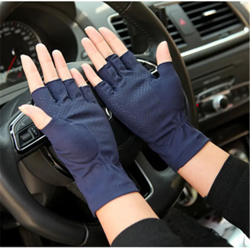 

2019 NEW Semi-Finger Gloves Male Sweat-Absorbent Breathable Anti-Slip Driving Summer Gloves Half Finger Men Mittens SZ104W-9