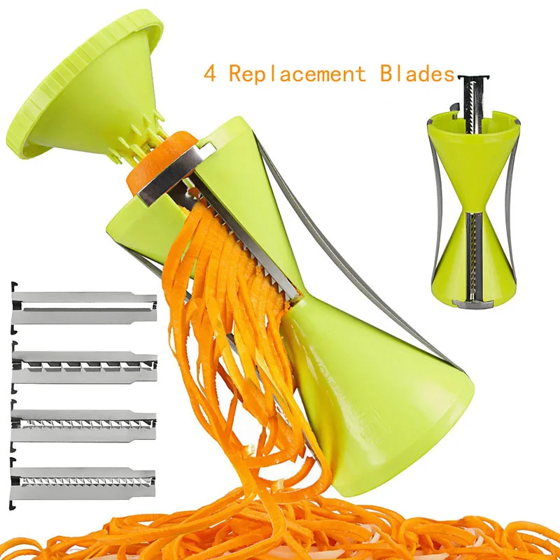 

4 Replacement Blades Vegetable Fruit Spiral Shred Cutter Slicer Peeler Slicer Spiralizer Radish Cucumber Vegetable Spiralizer