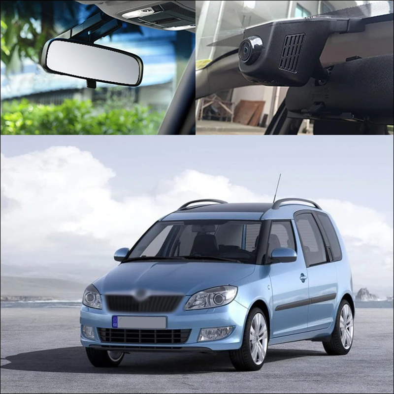 

For Skoda Fabia car front camera Driving Video Recorder Car Black Box Wifi DVR Dash Cam wide angle WDR Keep Car Original Style