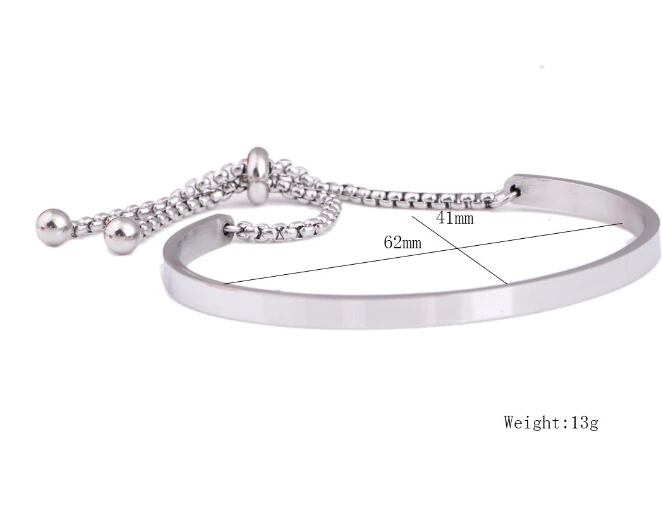 

Somsoar Jewelry 5 design Mixed Newest Silver Adjustable Stainless Steel Bracelet Bangle for Christmas Gift 10pcs/lot