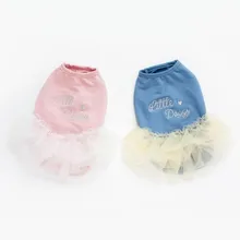 Товары для домашних животных, товары для собак, щенков, летняя модная одежда, рубашки с кружевом на спине