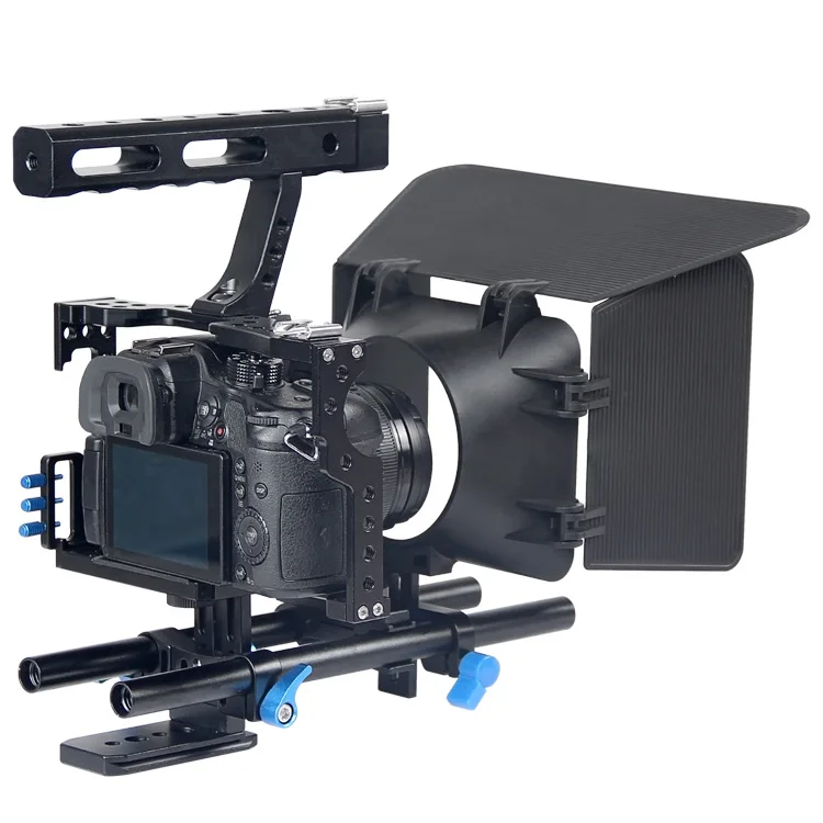 Алюминий фильм съемки фильмов каркас для крепежа видеокамеры со штангой 15 мм Системы буровые установки из sony A7 Камера A7/A7II/A7s/A7r/A7Rii Panasonic GH4