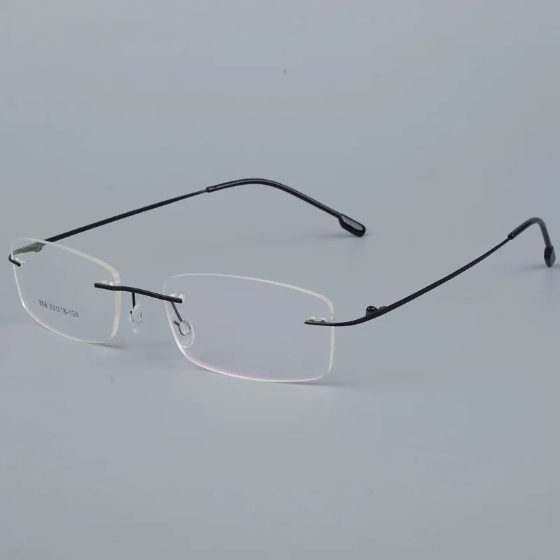 Titanium Alloy Rimless Glasses Frame Men Ultralight Prescription Myopia Optical Eyeglasses Male Frameless Eyewear 6 color eyeglass frames myopia glasses optical glasses