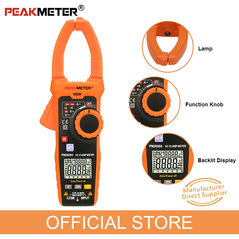 PEAKMETER Смарт 6000 отсчетов цифровой клещи мультиметр сопротивление частоты LPF бесконтактная непрерывность электрического напряжения автоматический