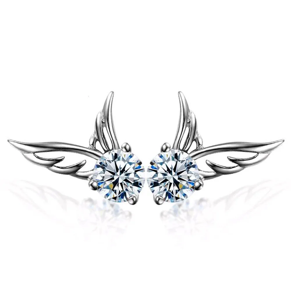 

Aros Promotion Earrings Feather Trendy Earings Brincos Earring High Quality Ladies Fashion Plated Jewelry Angel Wings Ear Stud