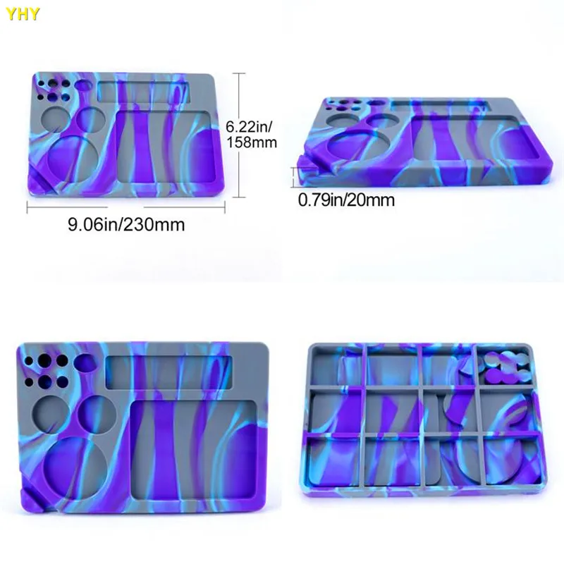 Tobacco Hand Roller Roll Case Dish Tobacco Storage Dabber Smoking Dry Herbs Wax Silicone Rolling Tray Dab Mat03